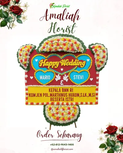 Karangan Papan Bunga Pernikahan di Suru
